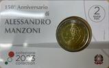 Italien 2 Euro 150. Todestag Alessandro Manzoni - Gedenkmünze im Blister / Coincard -