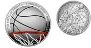 USA 1 $ 2020 P Basketball Hall of Fame - 60. Jubiläum - in Kapsel inkl. Etui & Zertifikat gewellt, FBfarbig