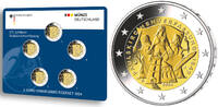 Deutschland 2 Euro 5x 2024 A/D/F/G/J 175. Jubiläum Paulskirchenverfassung, kompl. Satz  (5 Prägestätten) FDC  im Blister