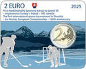 2 Euro 2025 Slowakei Eishockey-EM-100 J. erstes internationales Sportturnier i. d. Slowakei i.Blister stgl im  Blister 