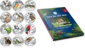 Österreich 3 Euro x 12 Münzen Tier-Taler-Serie-, <b>01-12</b> Ausgaben,<b> komplette Serie + Sammelalbum, RAR! -