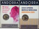 Andorra Pärchen  2 Euro x 2 Münzen 2020 Frauenwahlrecht & Iberoamerikanisches Gipfeltreffen SONDERANGEBOT !!! FDC in 2 x Blister /  Coincard