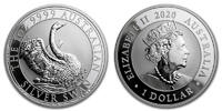 Australien 1 $ 2020 Schwan - 1 oz.,  4.Ausgabe der neuen Serie stgl 99,80 EUR  + 19,00 EUR frais d'envoi