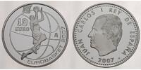 Spanien 10 Euro 2007 Eurobasket - Basketballspieler wirft ein Korb, mit Zertifikat & Etui & Schuber FB
