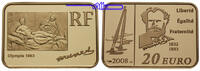 Frankreich 20 Euro<br> 15,64g<br> fein<br> 31x21 mm Manet, Edouard, 2. rechteckige Münze aus Frankreich in Kapsel & Zertifikat -