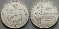 USA 1 $ Oly Sommer in Atlanta 5. Tennis, in Kapsel inkl. Etui & Zertifikat -