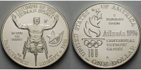 USA 1 $ Oly Sommer in Atlanta 6. Rollstuhlrennen, in Kapsel inkl. Etui & Zertifikat -