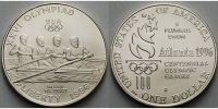 USA 1 $ Oly Sommer in Atlanta 7. Rudern, in Kapsel inkl. Etui & Zertifikat -