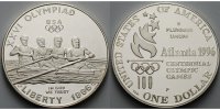 USA 1 $ Oly Sommer in Atlanta 7. Rudern, in Kapsel und MDM - Zertifikat -