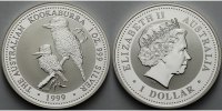 Australien 1 $ 1999 Kookaburra stgl 224,99 EUR  + 19,00 EUR frais d'envoi