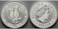 Australien 1 $ 2001 Kookaburra stgl 224,99 EUR  + 19,00 EUR frais d'envoi