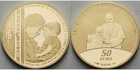 Frankreich 50 Euro<br> 7,78g<br> fein<br> 22 mm Ø Mutter Teresa mit Papst Joh.Paul II, inkl. Etui & Zertifikat & Schuber -