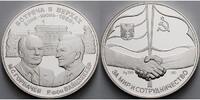 Russland / Sowjetunion Sonder-Silbermedaille Treffen Gorbatschow und Weizäcker 1989 in Bonn, Silbermedaille -