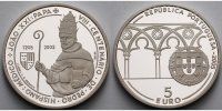 Portugal 5 Euro 800. Geburtstag P.H. Papst Johannes XXI., inkl. Etui & Zertifikat & Schuber -
