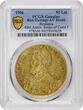 Romania 50 Lei 1906 King Carol I, 40th Anniversary of reign Brussels Mint PCGS - AU Dtls
