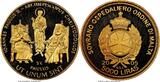 Malta Hospitallier Order Proof Set 5 GOLD coins 2005 5-Piece Certified gold "Pope John Paul II" ,COA, BOX NGC PROOF