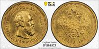 Russia 5 Rbl 1890 Alexander III GOLD UNC PCGS MS61 2547,73 EUR2245,45 EUR  + 112,23 EUR frais d'envoi