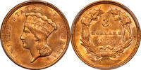 United States $3 1854 Indian Princess Gold $3 Three Dollars PCGS MS-62 -