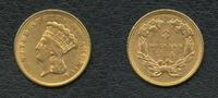 USA $3 THREE-DOLLAR PIECES 1854 USA GOLD Indian Head with headdress SCAR... 1727,27 EUR  + 112,23 EUR frais d'envoi