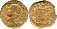 SWITZERLND G20F 1913B Switzerland GOLD 20 francs NGC MS 64 1079,55 EUR  + 60,41 EUR frais d'envoi