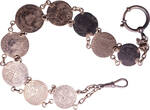 Necklace with 9 old silver coins 1643-1843 VF