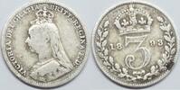 Great Britain 3 pence 1893 Victoria ss-/ss 79,50 EUR  + 5,45 EUR frais d'envoi
