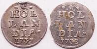 Provinciale munten, Holland , lot 2x bezemstuiver 1738-1739  49,95 EUR  + 5,45 EUR frais d'envoi