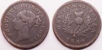 Thistle penny token 1840 Canada, Canadian provinces, Nova Scotia Victoria ss-