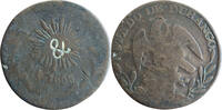 Mexico - state of Durango 1/4 real - Quarto 1858 countermarked F-VF