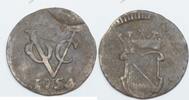 VOC - Utrecht 1/2 duit 1754 Error - mis struck VF