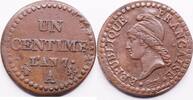 France Depuis , Paris centime YEAR 7 A (1798) VF-EF
