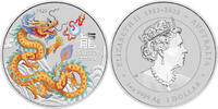 Australien 1$ 1 oz Silver Coin Lunar III - Golden Dragon - ANA Chicago Coin Show Special -