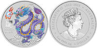 Australien 1$ 1 oz Silver Coin Lunar III - Lilac Dragon - ANDA Sydney Money Expo Special -
