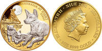 Niue 100$ 1 oz Gold Coin Australia at Night - Dingo -