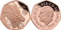 Gro&szlig;britannien 50 Pence 2026 Gold Coin Game of Thrones - Fire PP 3650,00 EUR  + 40,00 EUR frais d'envoi