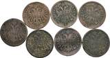 Kaisertum Österreich, Franz Joseph I. Lot 7 Stück 5/10 Soldo 1862 5x Mzz. A, 2x Mzz. B s / TTB-