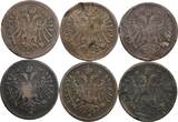 Kaisertum Österreich, Franz Joseph I. Lot 6 Stück 5/10 Soldo 1862 4x Mzz. A, 2x Mzz. B s / TTB-