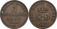 Preussen 3 Pfennige Wilhelm I. 1861-1888 -