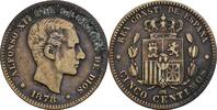 Spanien 5 Centimos Alfonso XII. 1875-1885 -