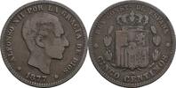 Spanien 5 Centimos Alfonso XII. 1875-1885 -