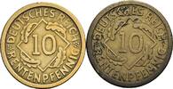 Deutsches Reich 10 Rentenpfennig Lot 2 Stück -