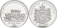 Liechtenstein Silbermedaille 20 Euro 190 Jahre Liechtensteinische Souveränität/Der goldene Wagen -