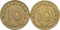 Deutsches Drittes Reich Lot 2 Stück 10 Reichspfennig -