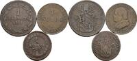 Italien-Kirchenstaat Vatikan Lot 3 Stück Kupfermünzen Papst Pius IX.1846-1870 -
