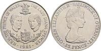 Guernsey 25 New Pence Hochzeit Prinz Charles und Lady Diana -