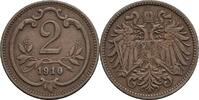 Österreich, Kaiser Franz Joseph I., 2 Heller 1910 ss 2,50 EUR prix TTC + 10,00 EUR frais d'envoi