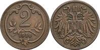 Österreich, Kaiser Franz Joseph I., 2 Heller 1910 ss 2,50 EUR prix TTC + 10,00 EUR frais d'envoi