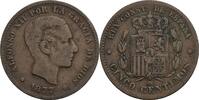 Spanien, Alfonso XII. 1875-1885 5 Centimos -