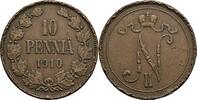 Finnland Großfürstentum (1809-1917) 10 Penniä Nikolaj II. 1894-1917 -