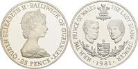 Guernsey 25 Pence Hochzeit Prinz Charles und Lady Diana -
